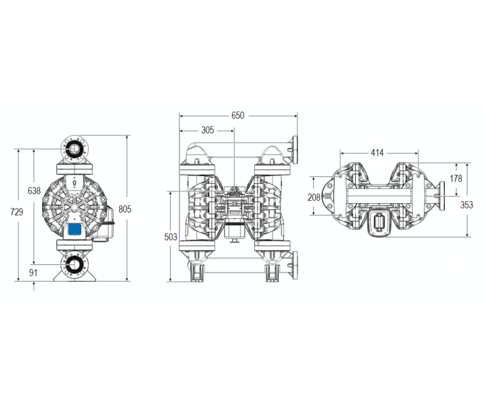 Мембранный пневматический насос Graco HUSKY 2200P-P01-G-P2-PP-PT-PO-PT