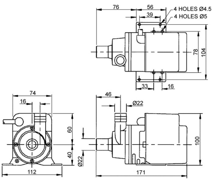 Насос центробежный Flojet 133923 NDP 25/2 - 220В
