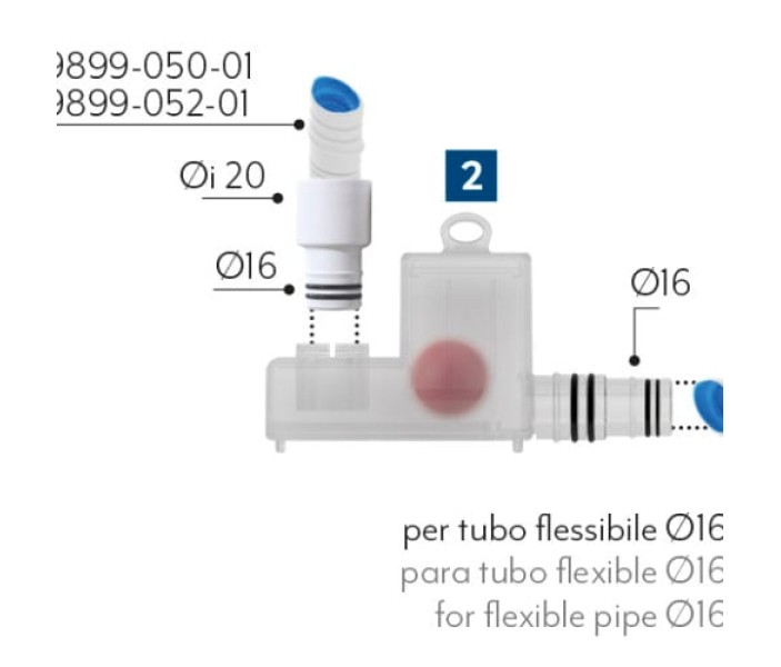 Комплект сухого механического сифона Vecamco Micro с возможностью инспекции
