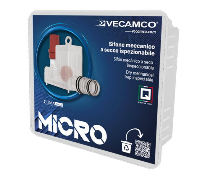 Комплект сухого механического сифона Vecamco Micro с возможностью инспекции