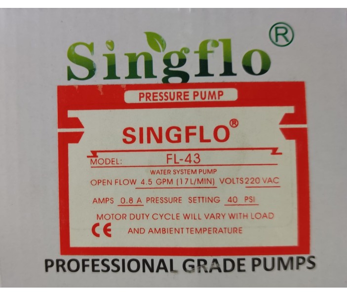 Насос Singflo FL-43 220В, 2.5 бар, 17 л/мин мембранный