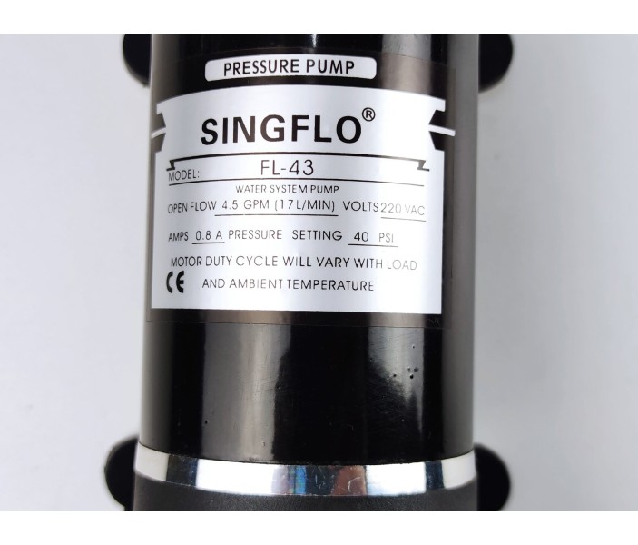 Насос Singflo FL-43 220В, 2.5 бар, 17 л/мин мембранный