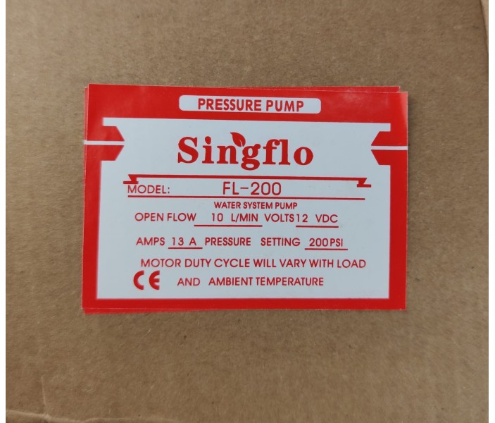 Насос Singflo FL-200 12В, 13.8 бар, 10 л/мин мембранный