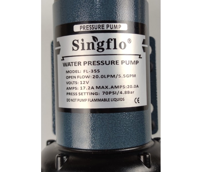 Насос Singflo FL-35S (HY-55701T) 12В, 5 бар, 20 л/мин мембранный