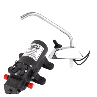 Насос Singflo FLO-2202-GPWT 12В, 2.4 бар, 4.3 л/мин мембранный с краном