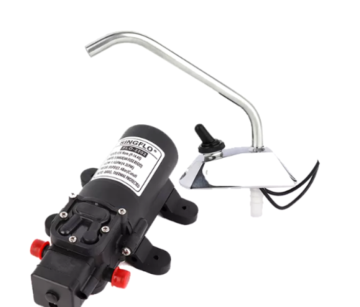 Насос Singflo FLO-2202-GPWT 12В, 2.4 бар, 4.3 л/мин мембранный с краном