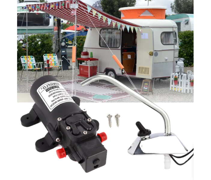 Насос Singflo FLO-2202-GPWT 12В, 2.4 бар, 4.3 л/мин мембранный с краном